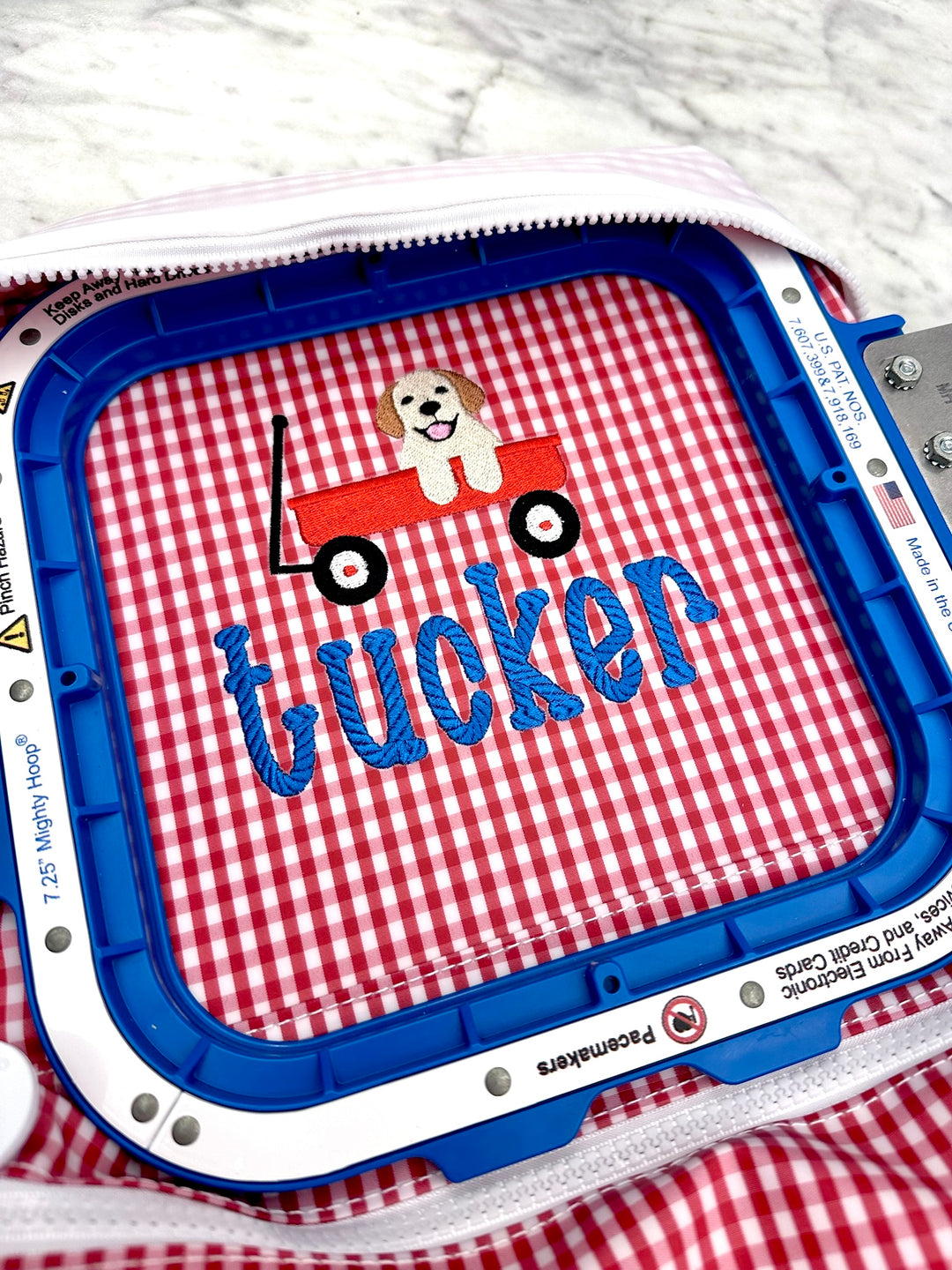 Red Gingham Backpacker – Duck Duck Goose