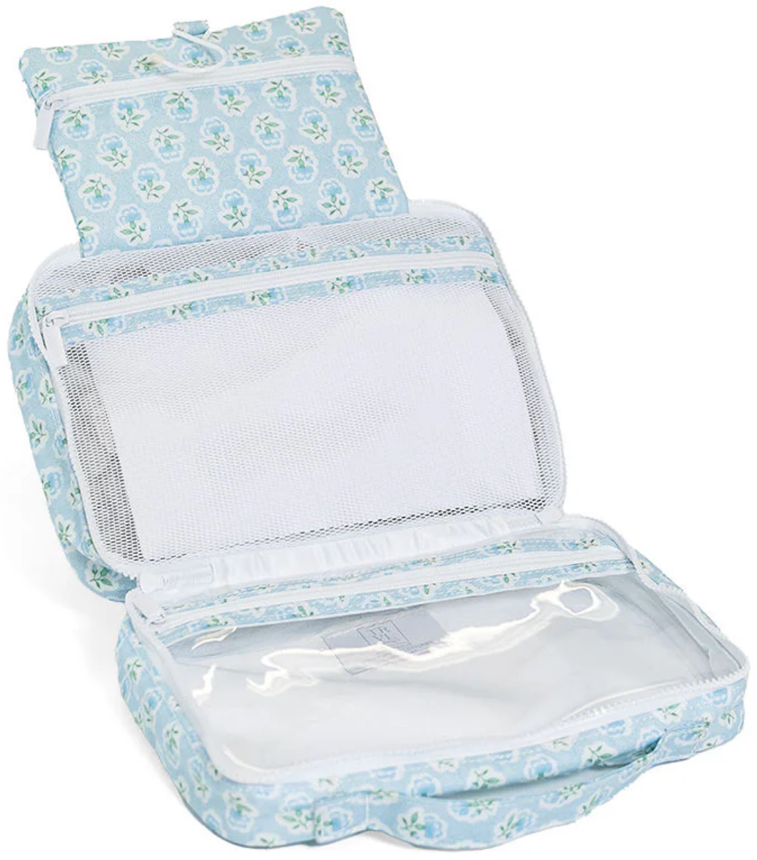 emme petite cosmetics and toiletries travel bag Blue Fleur Bundle Up2 Hanging Toiletry – Duck Duck Goose rod_length__11' 0